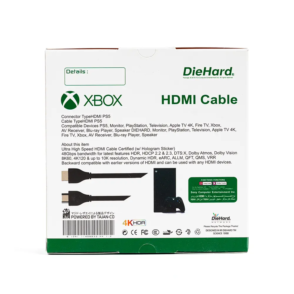 کابل HDMI ایکس باکس اورجینال پکدار؛ نمای 3