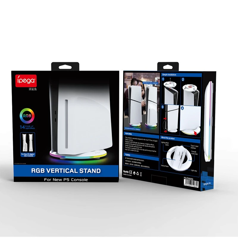 پایه نگهدارنده عمودی آی پگا PG-P5S025S مخصوص PS5 اسلیم با RGB؛ نمای 1