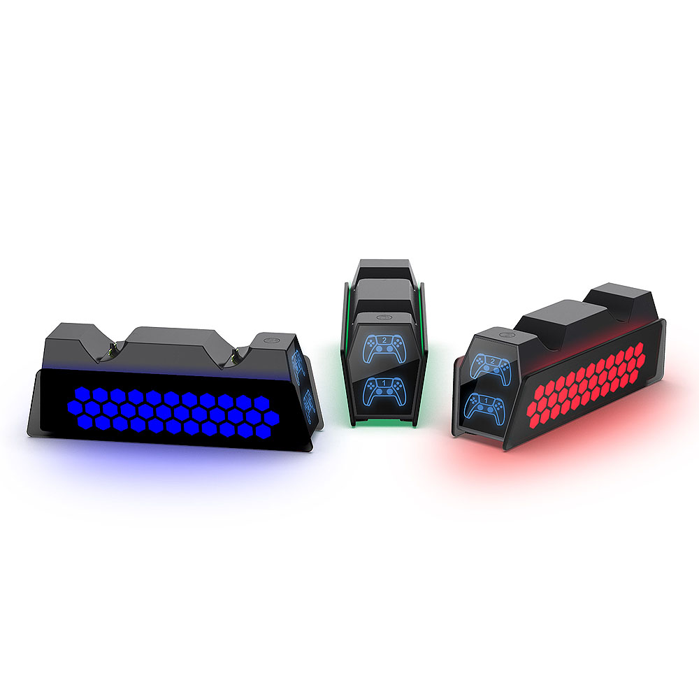 پایه شارژر دابی مدل TP5-3571 مخصوص PS5 با نور RGB؛ نمای 1