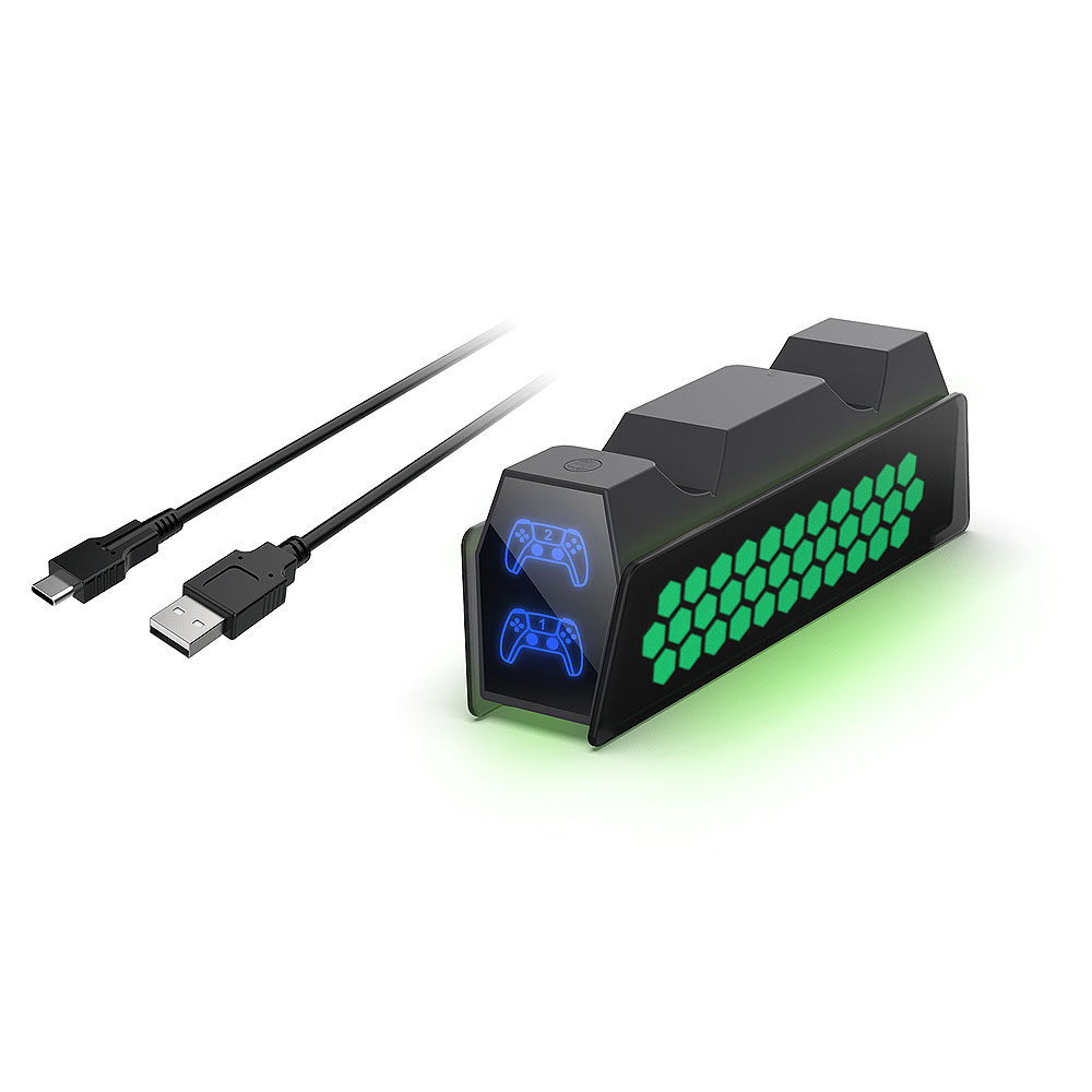 پایه شارژر دابی مدل TP5-3571 مخصوص PS5 با نور RGB؛ نمای 2