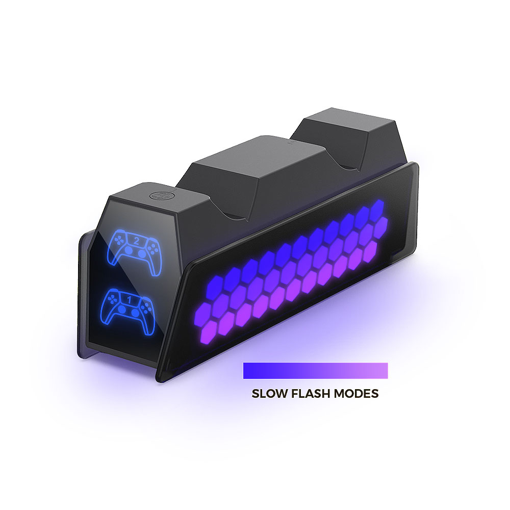 پایه شارژر دابی مدل TP5-3571 مخصوص PS5 با نور RGB؛ نمای 3