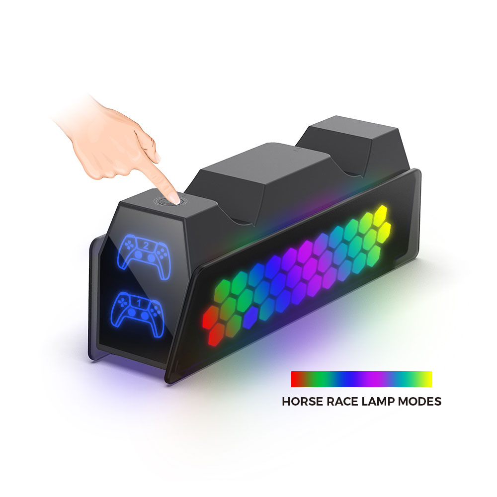 پایه شارژر دابی مدل TP5-3571 مخصوص PS5 با نور RGB؛ نمای 4